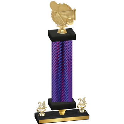 Premium Single Purple Carbon Fiber Year Tennis Trophy