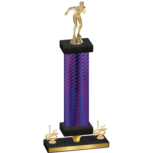 Premium Single Purple Carbon Fiber First Place Swimming Trophy