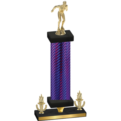 Premium Single Purple Carbon Fiber Victory Swimming Trophy