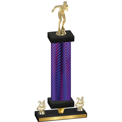 Premium Single Purple Carbon Fiber Year Swimming Trophy