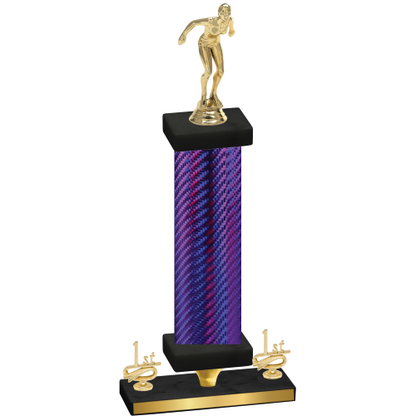 Premium Single Purple Carbon Fiber First Place Tennis Trophy