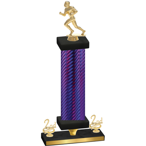 Premium Single Purple Carbon Fiber Second Place Football Trophy