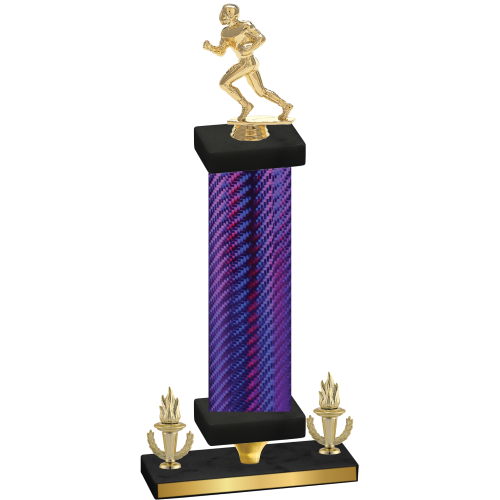 Premium Single Purple Carbon Fiber Victory Football Trophy