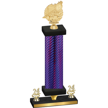 Premium Single Purple Carbon Fiber Year Swimming Trophy