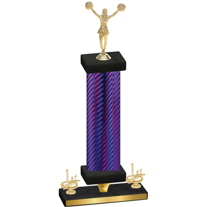 Premium Single Purple Carbon Fiber First Place Cheerleading Trophy