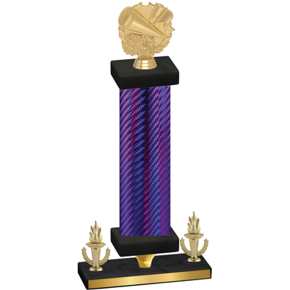 Premium Single Purple Carbon Fiber Victory Cheerleading Trophy