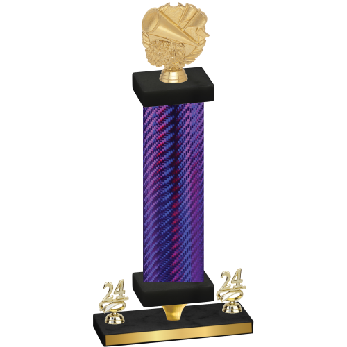 Premium Single Purple Carbon Fiber Year Cheerleading Trophy