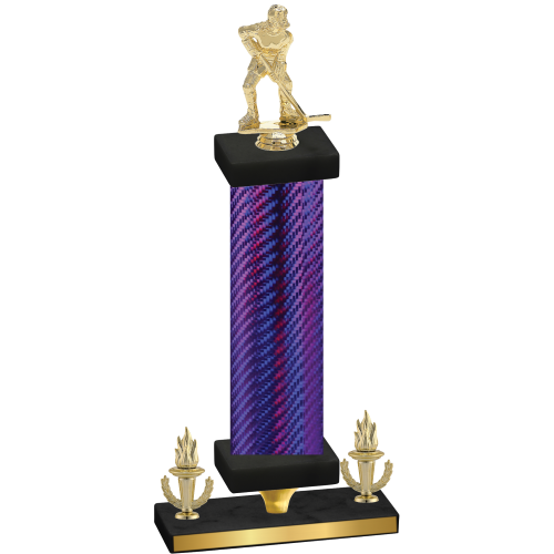 Premium Single Purple Carbon Fiber Victory Hockey Trophy