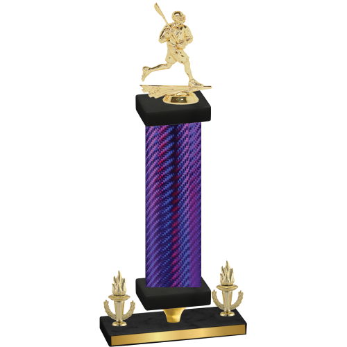 Premium Single Purple Carbon Fiber Victory Lacrosse Trophy