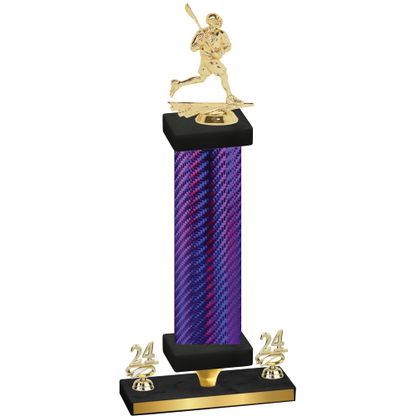 Premium Single Purple Carbon Fiber Year Lacrosse Trophy