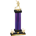 Premium Single Purple Carbon Fiber Second Place Lacrosse Trophy