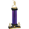 Premium Single Purple Carbon Fiber Victory Lacrosse Trophy