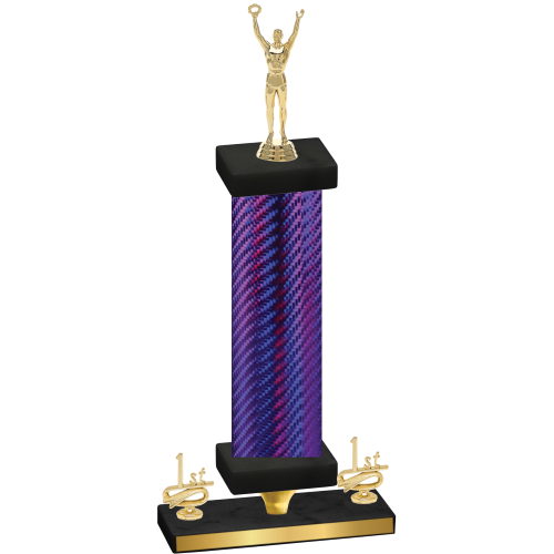 Premium Single Purple Carbon Fiber First Place Victory Trophy