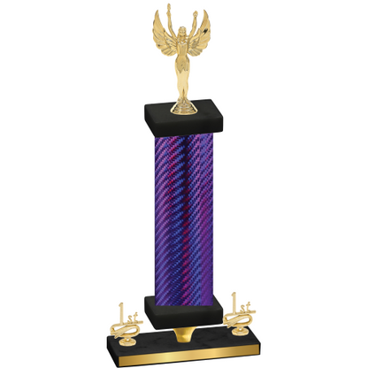 Premium Single Purple Carbon Fiber First Place Victory Trophy