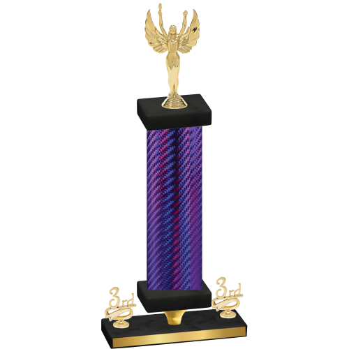 Premium Single Purple Carbon Fiber Third Place Victory Trophy