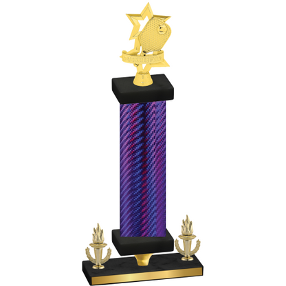 Premium Single Purple Carbon Fiber Victory Pickleball Trophy