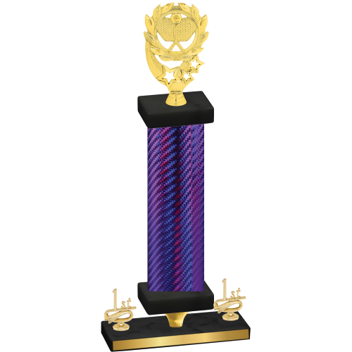 Premium Single Purple Carbon Fiber First Place Pickleball Trophy