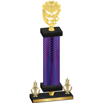 Premium Single Purple Carbon Fiber Victory Pickleball Trophy