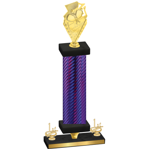 Premium Single Purple Carbon Fiber First Place Pickleball Trophy