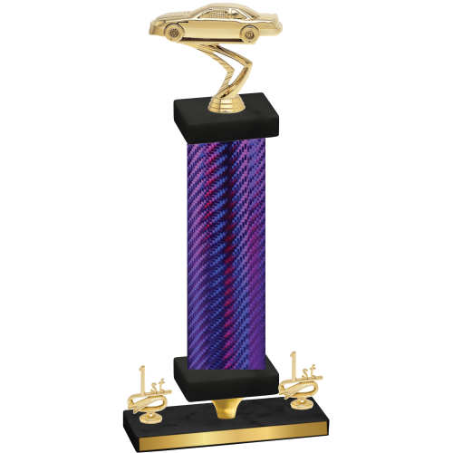 Premium Single Purple Carbon Fiber First Place Cars Trophy