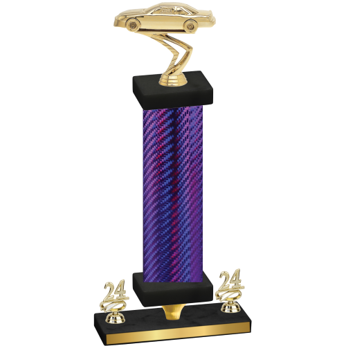 Premium Single Purple Carbon Fiber Year Cars Trophy