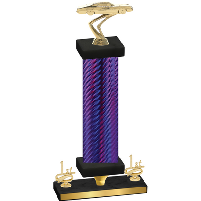 Premium Single Purple Carbon Fiber First Place Cars Trophy