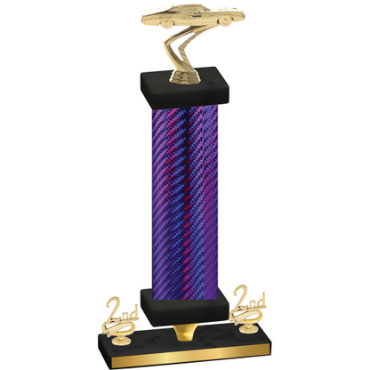 Premium Single Purple Carbon Fiber Second Place Cars Trophy