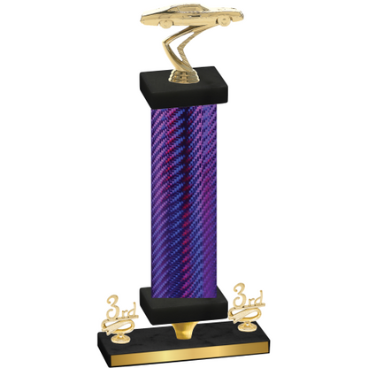 Premium Single Purple Carbon Fiber Third Place Cars Trophy