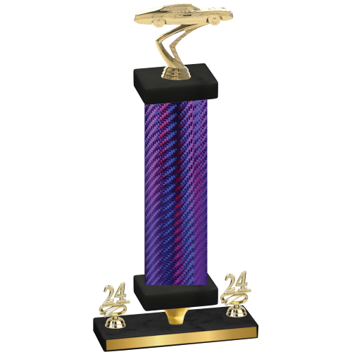 Premium Single Purple Carbon Fiber Year Cars Trophy