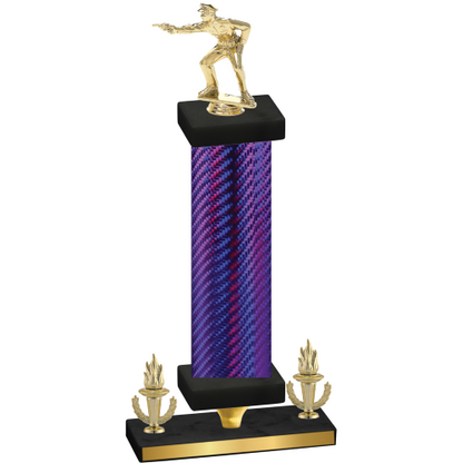 Premium Single Purple Carbon Fiber Victory Shooter Trophy