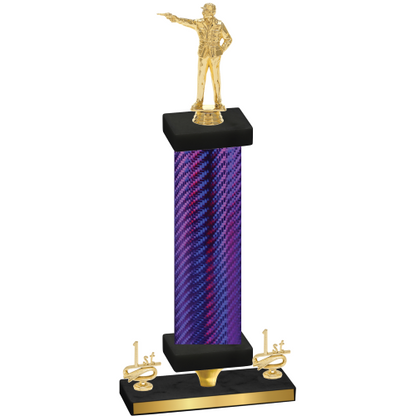 Premium Single Purple Carbon Fiber First Place Shooter Trophy