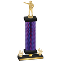 Premium Single Purple Carbon Fiber Fourth Place Shooter Trophy