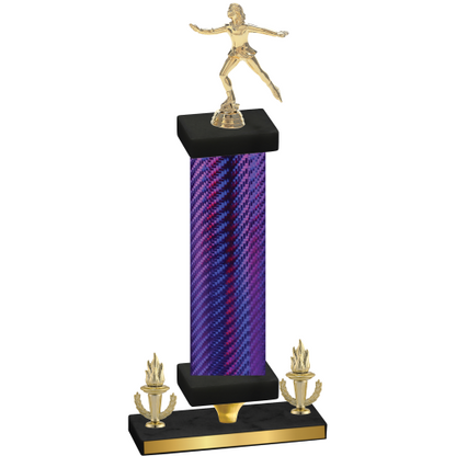 Premium Single Purple Carbon Fiber Victory Skater Trophy