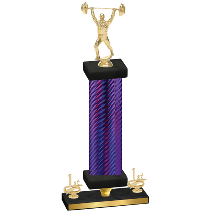 Premium Single Purple Carbon Fiber First Place Weights Trophy