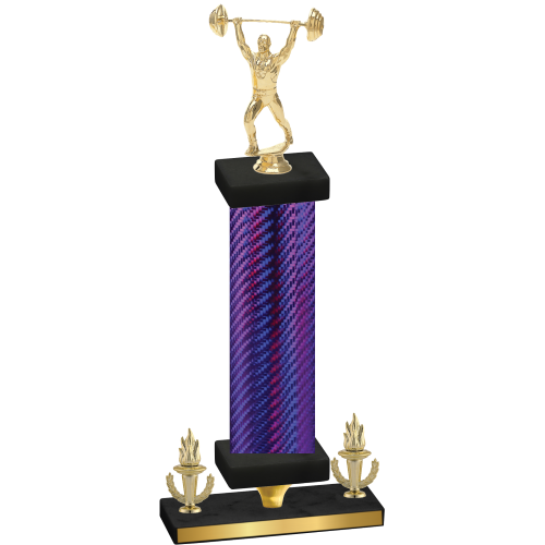 Premium Single Purple Carbon Fiber Victory Weights Trophy