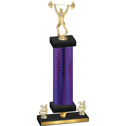 Premium Single Purple Carbon Fiber Year Weights Trophy