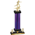Premium Single Purple Carbon Fiber Year Flag Football Trophy