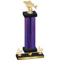 Premium Single Purple Carbon Fiber Fourth Place Fishing Trophy