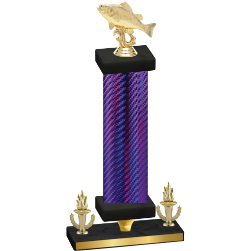 Premium Single Purple Carbon Fiber Victory Fishing Trophy