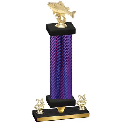 Premium Single Purple Carbon Fiber Year Fishing Trophy