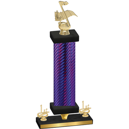 Premium Single Purple Carbon Fiber First Place Music Trophy