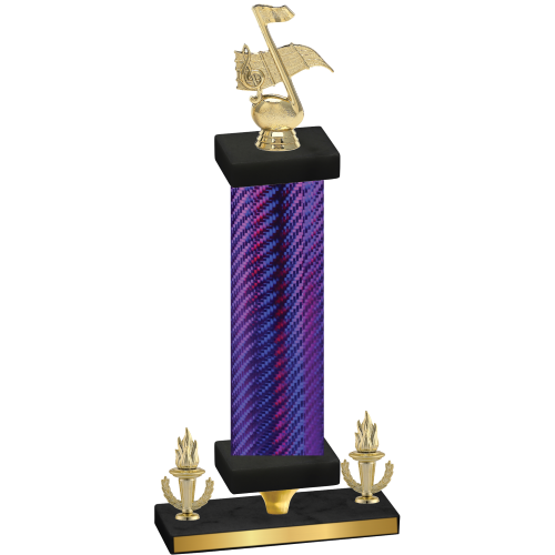 Premium Single Purple Carbon Fiber Victory Music Trophy