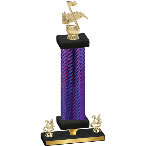 Premium Single Purple Carbon Fiber Year Music Trophy