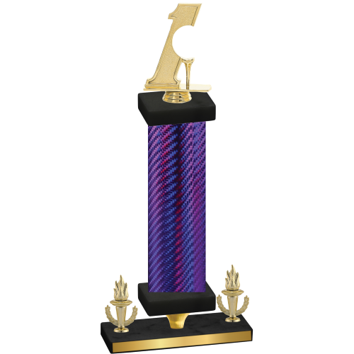 Premium Single Purple Carbon Fiber Victory Golf Trophy