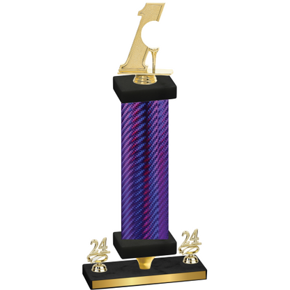 Premium Single Purple Carbon Fiber Year Golf Trophy