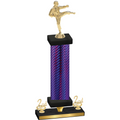 Premium Single Purple Carbon Fiber Second Place Karate Trophy
