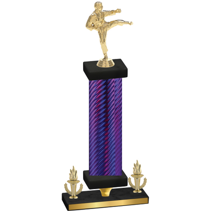 Premium Single Purple Carbon Fiber Victory Karate Trophy