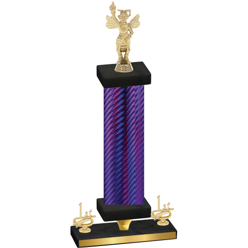 Premium Single Purple Carbon Fiber First Place Academics Trophy