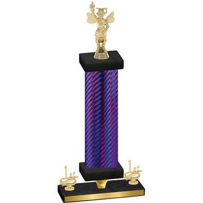 Premium Single Purple Carbon Fiber First Place Academics Trophy