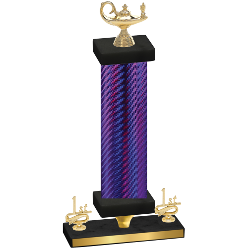 Premium Single Purple Carbon Fiber First Place Academics Trophy